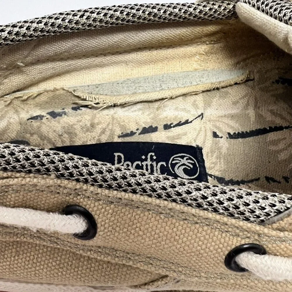 Ocean Pacific OP Spinnaker Deck Boat Tan Shoes Sz 7.5 Style OP1782A Canvas Prep